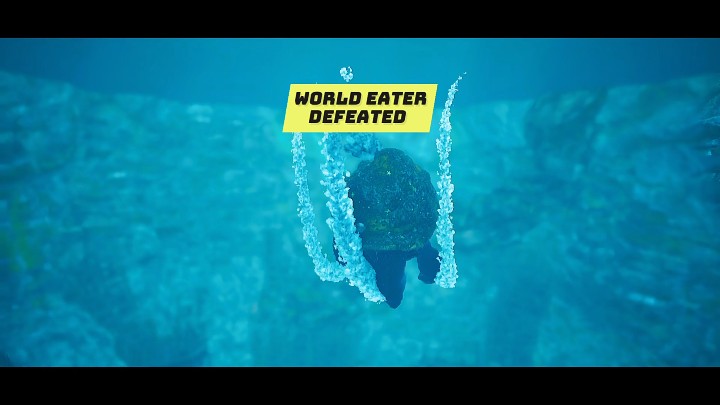 När Murk Puffs hälsa sjunker till noll faller varelsen död och kampen mot den fjärde chefen (World Eater) av Biomutant är över - Biomutant: The Northwestern Worldeater - genomgång - Huvuduppdrag - Biomutant Guide