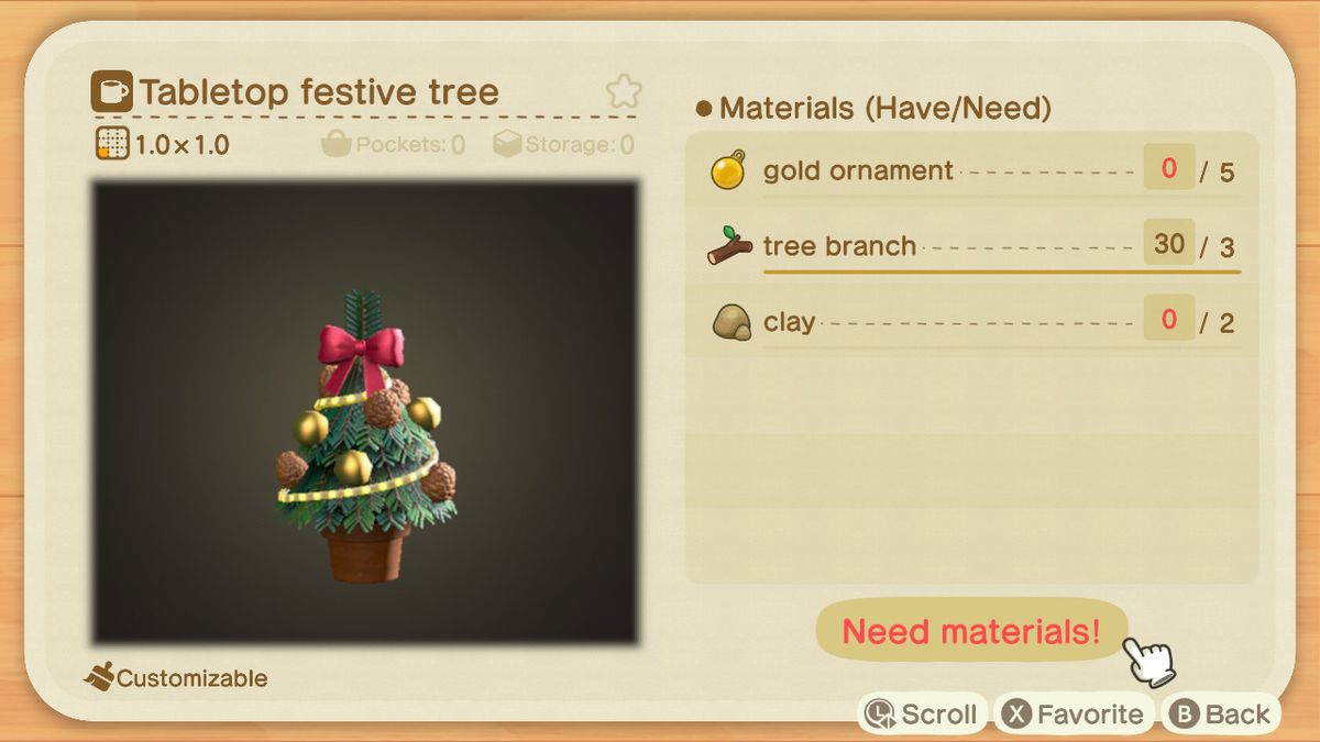 Ett Animal Crossing -recept för ett festligt träd på bordsskivan