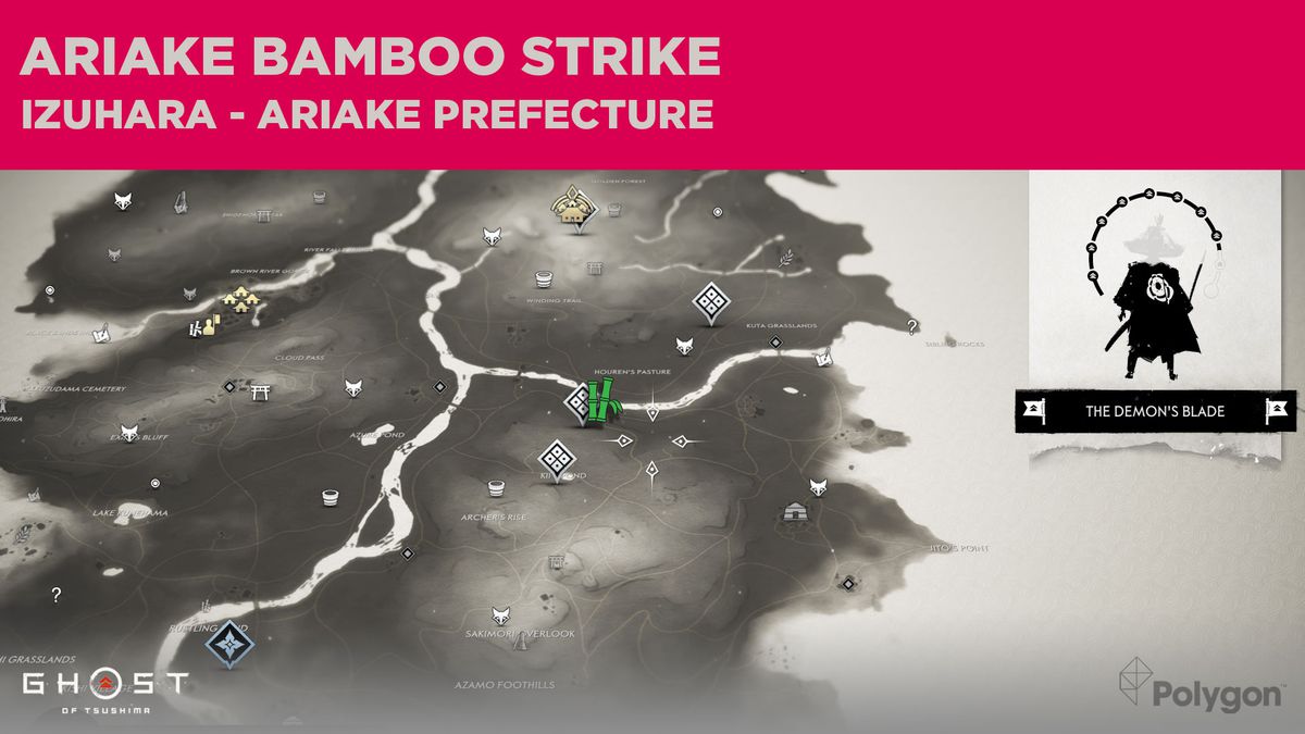 Bamboo Strike-platsen i Ariake i Ghost of Tsushima
