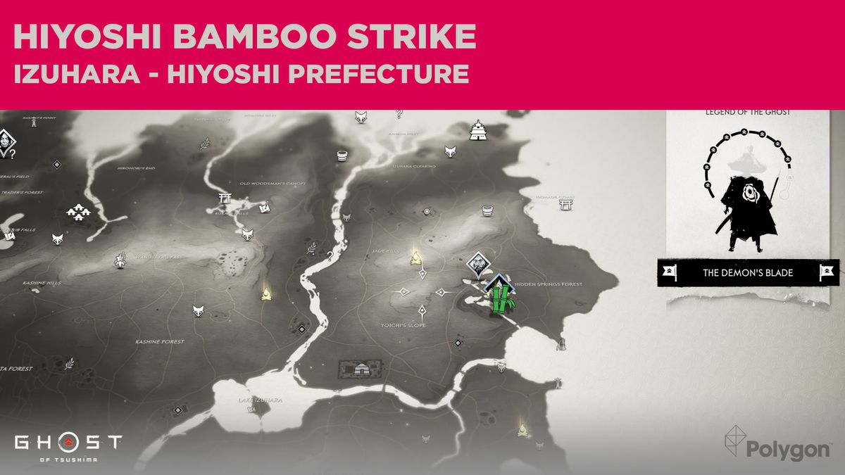 Bamboo Strike-platsen i Hiyoshi i Ghost of Tsushima