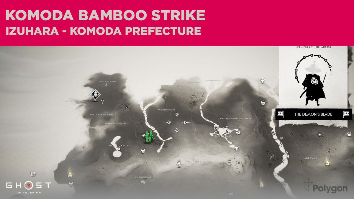 Bamboo Strike-platsen i Komoda i Ghost of Tsushima