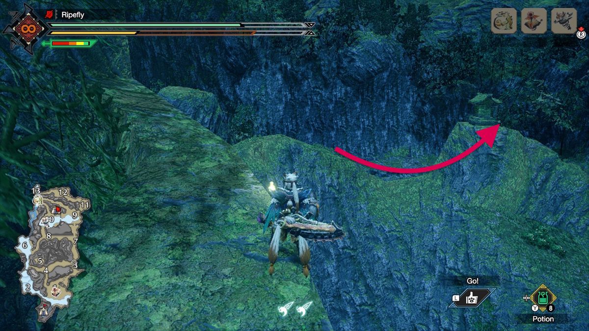 Monster Hunter Rise guide: Shrine Ruins relik registrerar meddelandeplatser och karta