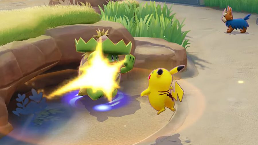 Pikachu släpper loss en tändningsattack mot en fiende