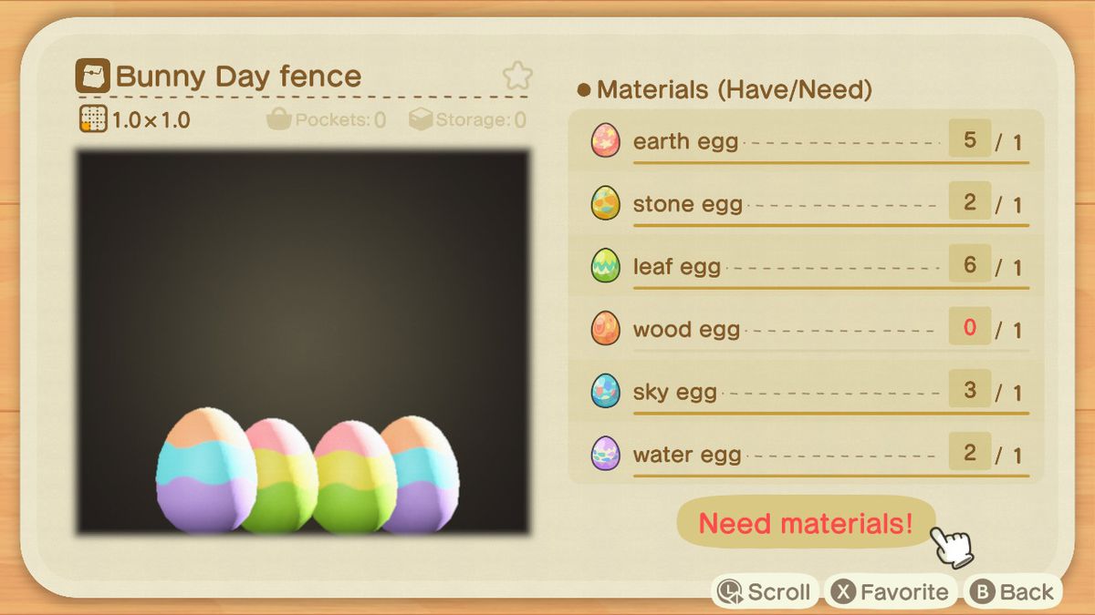 Ett hantverksrecept för ett Bunny Day -staket från Animal Crossing: New Horizons