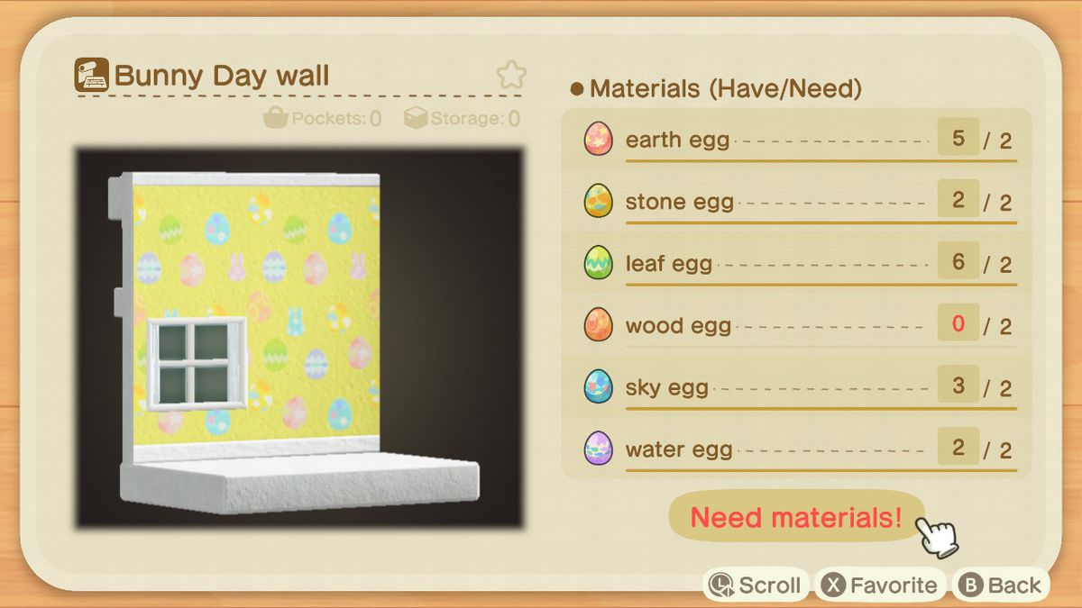 Ett hantverksrecept för en Bunny Day Wall i Animal Crossing: New Horizons