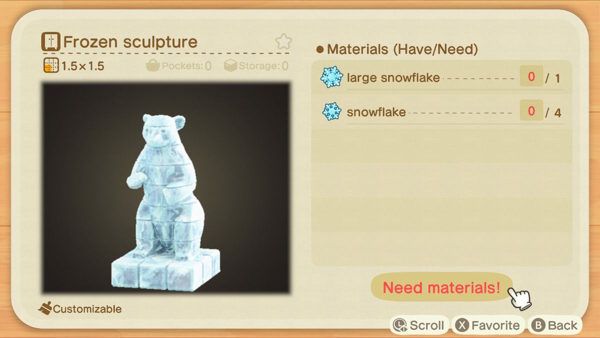 Ett Animal Crossing -recept för en frusen skulptur