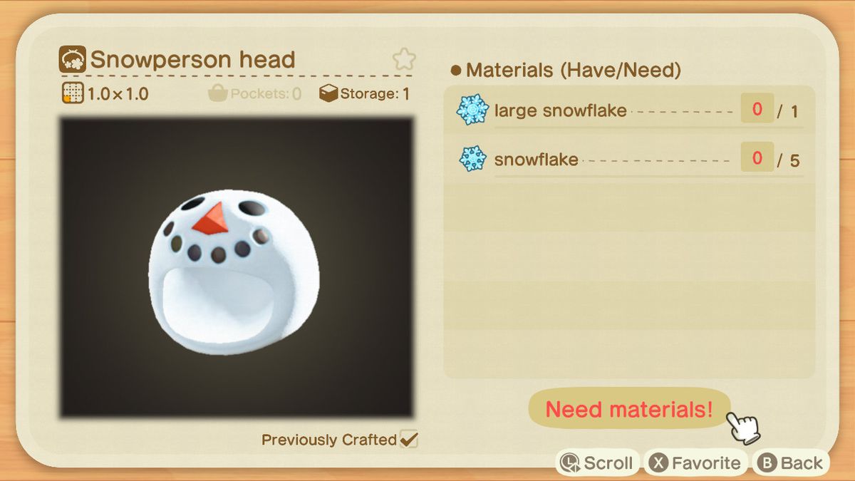 Ett Animal Crossing -recept för ett snömanshuvud
