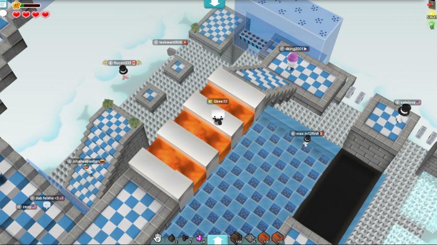 En skärmdump från Cubic Castles, ett mobilspel som Roblox.