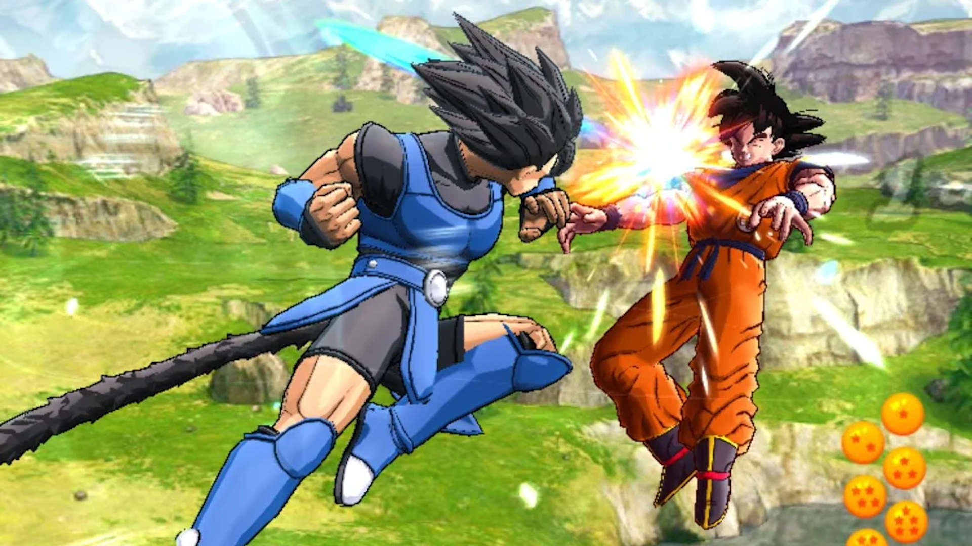 Bästa gacha-spel: Dragon Ball Legends.  Bilden visar Goku i strid.