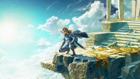Skärmdump av konsten för The Legends of Zelda: Tears of the Kingdom för Game Awards 2022 sammanfattning