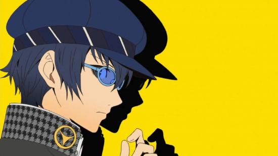 Persona 4 Naoto: En bild visar Naoto från Persona 4, den unga flickan i en detektivs outfit med kort blått hår