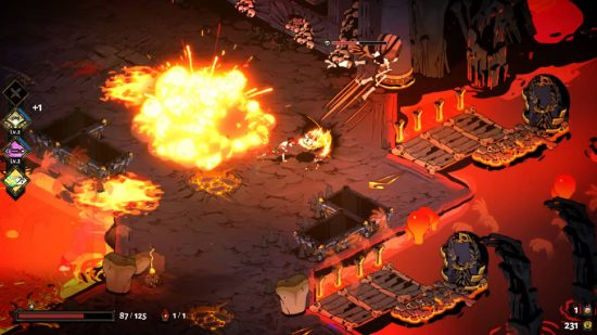 Top-down-spel: Zagreus utforskar djupet av hades och attackerar fiender