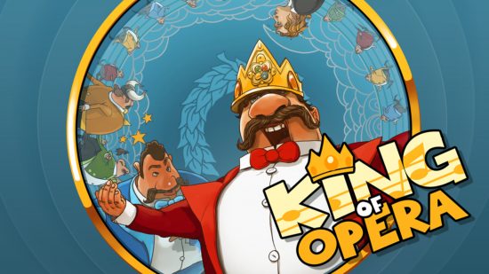 De bästa festspelen: En skärmdump från King of Opera med spelets logotyp och en kung som sjunger opera.